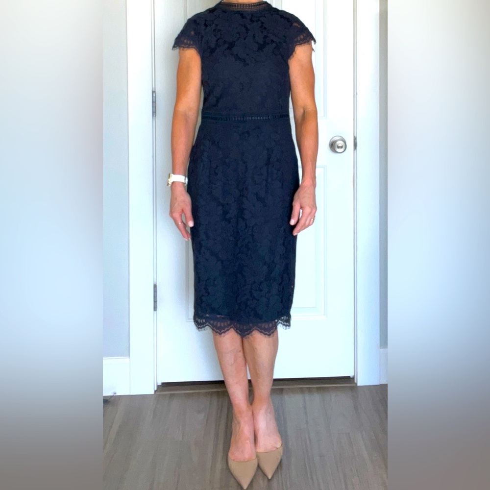 H&M Navy Blue Lace Dress Size: Small